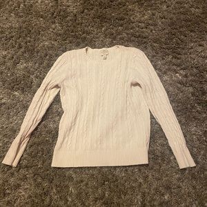 white knit sweater